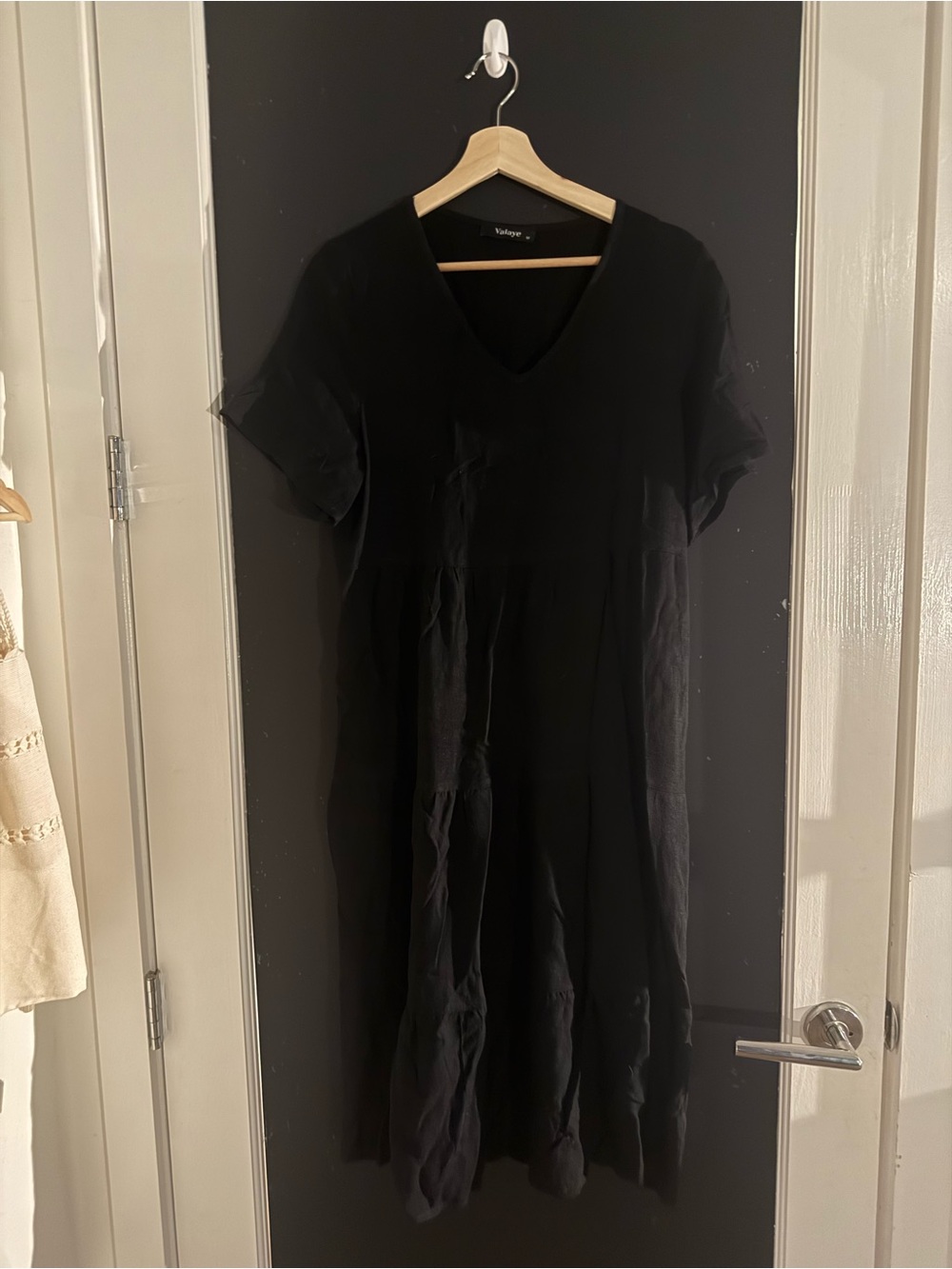 V-Neck Black Maxi Dress